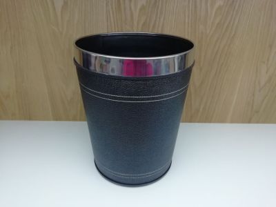 Wholesale household household hotel living room accommodation high-grade leather plastic trash can waste paper basket