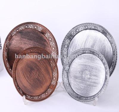 Plate new technology plate fashionable European decoration plate carved hollow classical circular plate