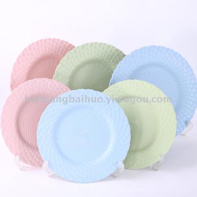 Plate new technology plate fashionable macaron decoration plate candy color round plate