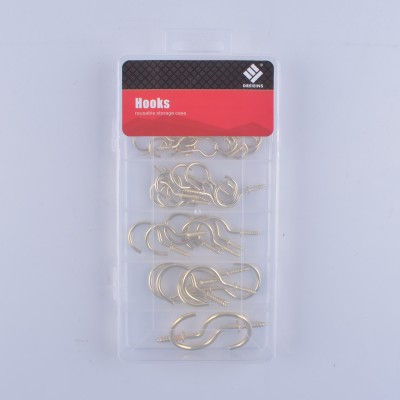 Metal fasteners pp box copper plated cup hook set hook hook