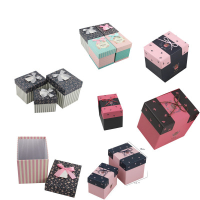 Manufacturer spot a set of three square box storage box storage box cup gift box kraft paper box custom