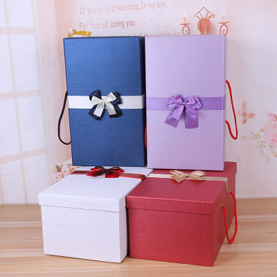 Factory Supply Spot Rectangular Extra Large 5-Piece Gift Box Holiday Rope Holding Gift Packaging Paper Box Customization