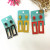 Korean Style New Pure and Fresh and simple Joker long oil rectangular earrings were used