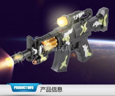 Meizhi authentic children's vibration light emitting sound gun high simulation camouflage toy gun hot sale.