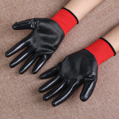Thirteen pin nylon nitrile rubber gloves anti oil anti oil anti wear comfort gloves factory direct