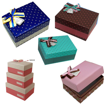 Supply Bowknot Simple Color Gift Packaging Gift Box Manufacturers Supply Flip Gift Box