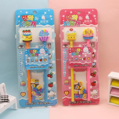 Super rabbit - cake pencil - shaped multicolor rubber learning supplies