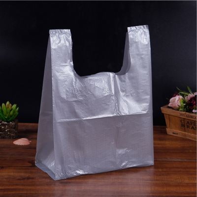 Manufacturers direct silver gray vest bag supermarket shopping bags