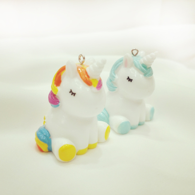 Cute sitting unicorn novelty toy key chain creative jewelry pendant bag jewelry doll hanging decorations