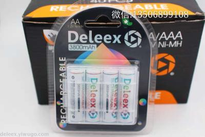 Deleex rechargeable battery 3800mAh box card b4 AA