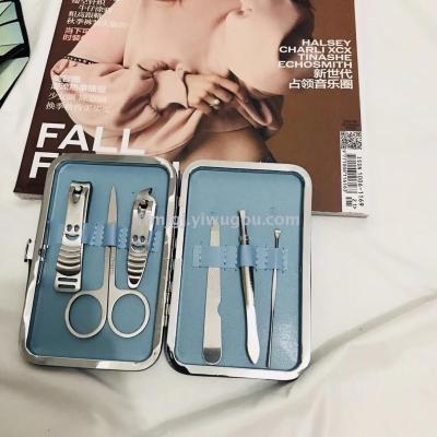 Korean stainless steel six-piece nail kit kit kit bag