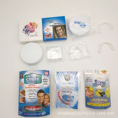 TV New Smile Dentures Snap on Smile Upper Row White Tooth Set Silicone Simulation Dentures Sets