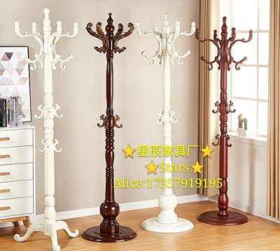 High-End Solid Wood Coat and Hat Rack Multifunctional Clothes Shelf Floor Clothes Rack Solid Wood Coat and Hat Rack