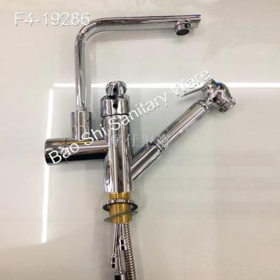 A single hole sink sink sink sink with an airbrush can turn hot and cold kitchen faucets