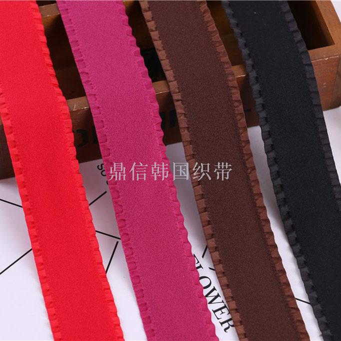 涤棉纯色织带 双面跳白线涤棉织带 跳点螺纹织带服装辅料彩带批发