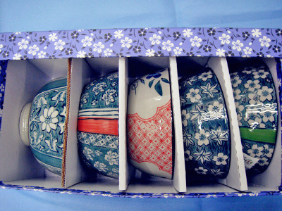 4.5-Inch Japanese Rice Bowl Noodle Bowl Zephyr Series Ceramic 5-Color Bowl Bowl Set Couple Gift Tableware