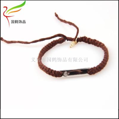 Cotton woven alloy tree hope tree bracelet