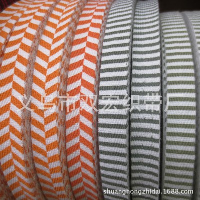 New Factory Custom 2.5cm Cotton Printed Tape Thermal Transfer Wave Pattern Ribbon Clothing Bag Accessories