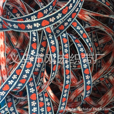 Factory Wholesale 1cm Computer Jacquard Ribbon Clothing Accessories Vintage Ribbon Personalized Ethnic Style Decorative Band Spot