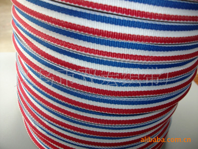 Polyester Red, White and Blue Three Colors Ribbed Band 0.8cm Clothing Luggage Accessories Knitted Belt Factory in Stock Wholesale