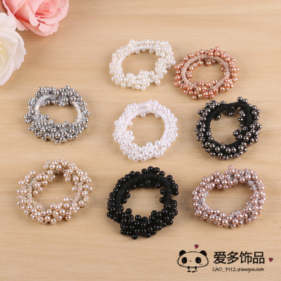 Manufacturers direct manual whole circle of small pearl hair rope fair lady hair circle rubber band headdress wholesale