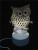 3D stereo table lamp owl night light three switch touch type USB power led seven colors