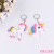 Cute Unicorn Korean Style European and American Cartoon Keychain Creative Color Handbag Pendant