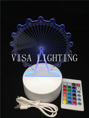 3d small night lamp creative gift colorful usb plug - in desk lamp multi-functional night lamp