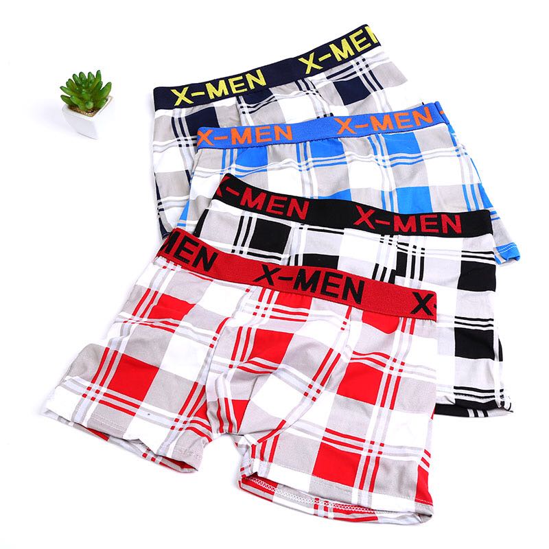 内裤男士内裤外贸内裤男士平角裤格子内裤出口非洲裤南美中东内裤