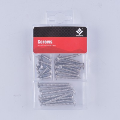 Household fasteners hardware stainless steel big flat head self - tapping screw set pp box