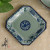 7.5-Inch Square Plate Fruit Plate Wholesale Celadon Peony Ceramic Dim Sum Plate Classic Gift Plate in Stock