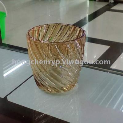 Manufacturers Direct Electroplating Amber Twill Glass Candlestick crafts