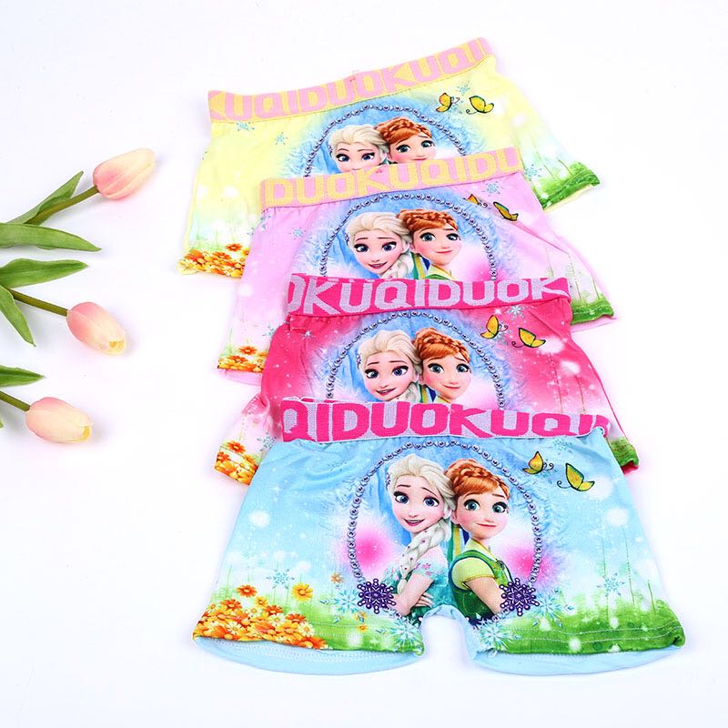 外贸出口南美非洲中东等女童平角裤卡通印花童裤3D印花小孩内裤