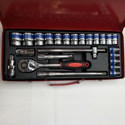 24 socket wrench iron box set 1/2 ratchet motor repair hardware