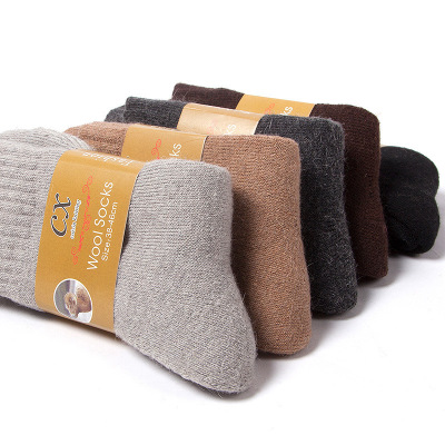 Ultra thick wool socks winter warm thickened rabbit wool socks men add thick wool ring snow socks wholesale