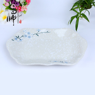 New Porcelain Dinner-Ware Snowflake Porcelain 12-Inch Binaural Lace Fashion Tableware Home Gift Factory Direct Sales