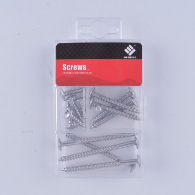 Household fasteners hardware stainless steel big flat head self - tapping screw set pp box