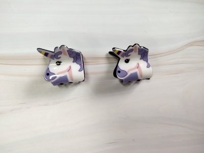 Manufacturers direct 3.5cm children's cartoon purple unicorn grasp clip sweet lady