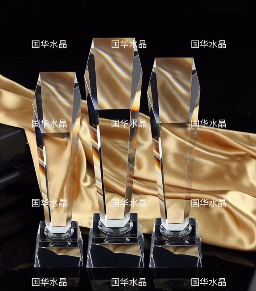 水晶奖杯水晶斜面六角柱、拇指、握手、钻石奖杯批发奖牌