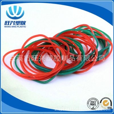 Wangxing Plastic, 38*1.4mm Transparent Red and Green Rubber Band Rubber Band Rubber Band Rubber Band