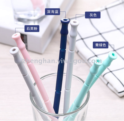Silicone straw high temperature resistant milk tea straw thick long reusable color straw lipstick proof drink tube