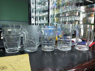 Glass beer mug glass mug water glass with handle 