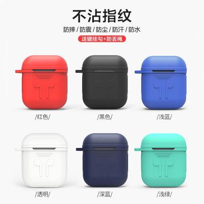New apple Airpods with silicone case for bluetooth wireless anti-throw hook protection