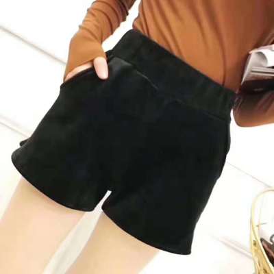 Golden fleece boots for women wearing extra thick autumn and winter wide legs fashionable loose thick shorts