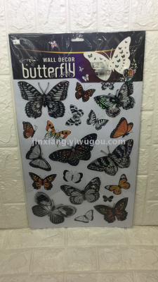 8D colorful butterfly room decal wall sticker
