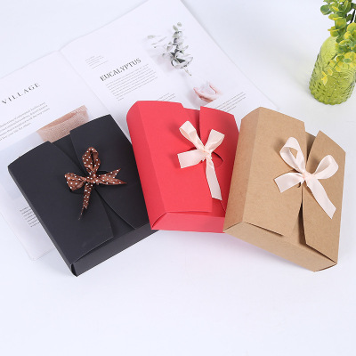 Multi-color hot sell kraft paper box bow sealing manufacturers wholesale custom-made art scarf scarves packaging