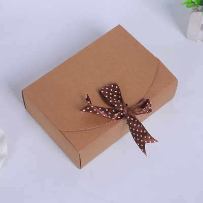 Simple vintage cowhide carton gift box DIY rectangular gift box square birthday gift box wholesale custom-made