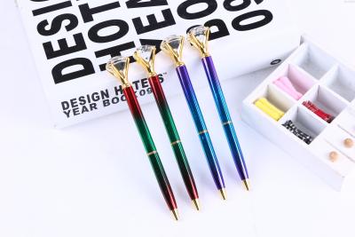 The new big diamond pen dazzling color pen ballpoint pen gift pen manufacturer can produce customized LOGO metal pens