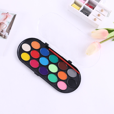 Oval 15 color watercolor powder cake solid pigment children beginners painting gouache pigment set