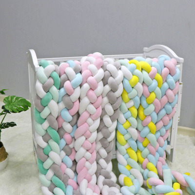 Amazon New 4-Strand Multi-Color Long Knot Ball DIY Woven Knotted Pillow Crib Anti-Collision Bed Fence